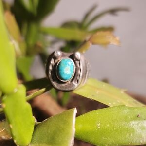 Chad Barela Carico Lake Turquoise Horseshoe Ring